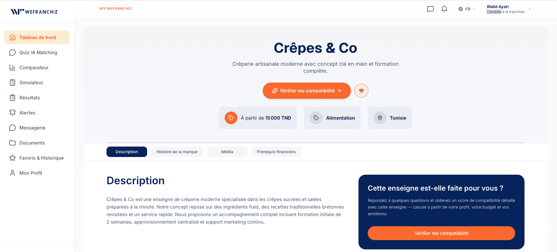 Fiche détaillée d'une franchise